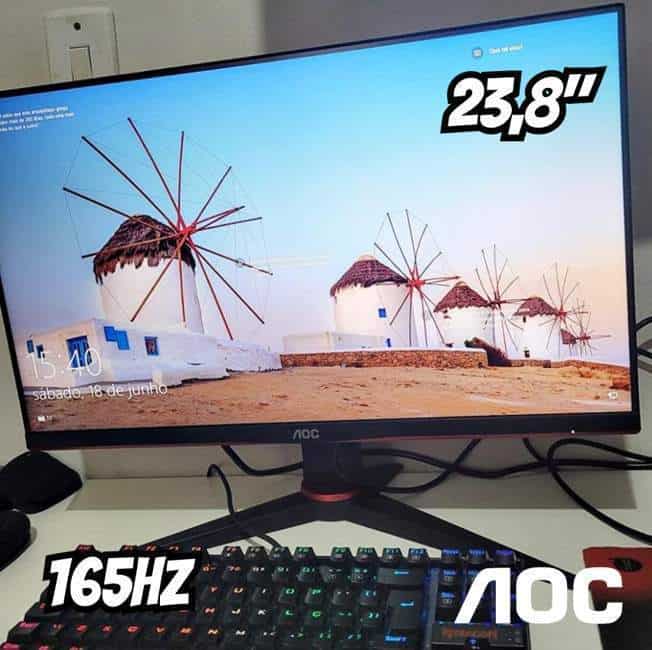 Monitor Gamer Aoc 23,8 165hz 1ms 24g2s/bk