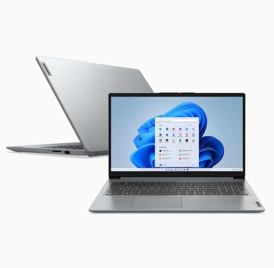Notebook Lenovo Ultrafino IdeaPad 1 i3-1215U 8GB 256GB SSD Windows Home 15.6" 82VY000SBR Cloud Grey