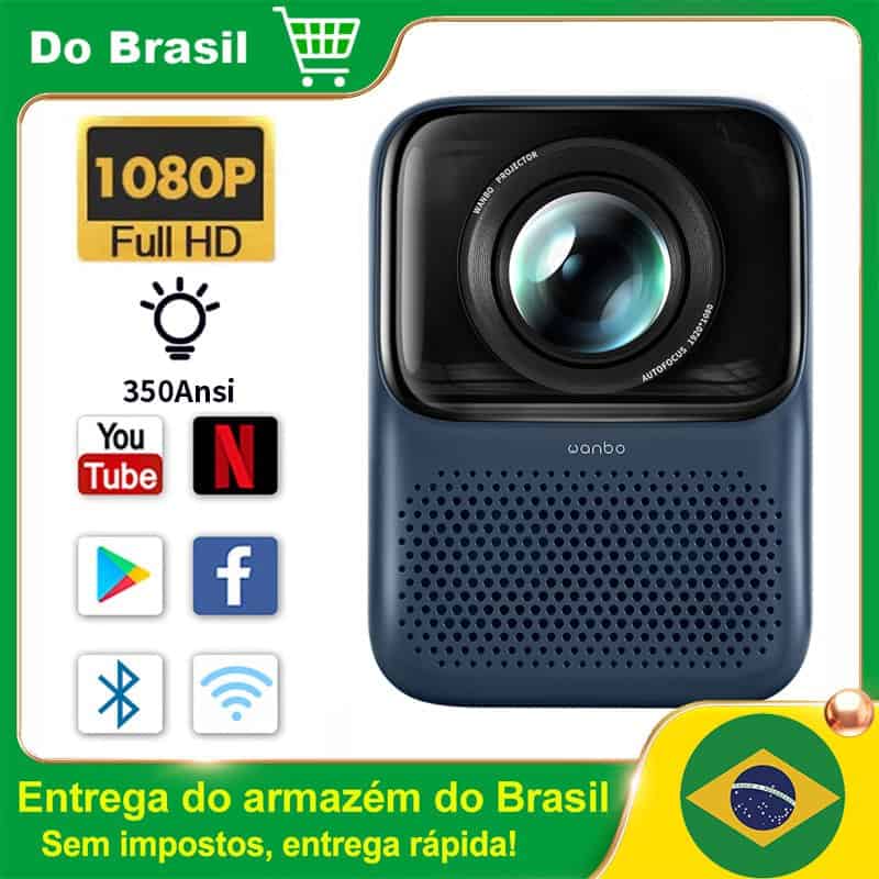 Projetor LED WiFi Xiaomi Wanbo T2 Max - Estoque no Brasil