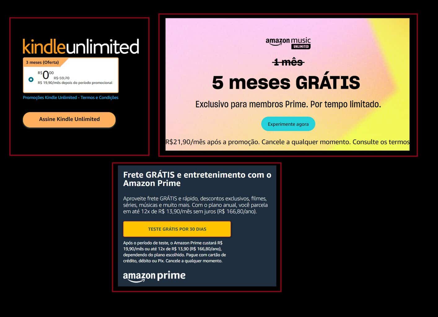 Promoções de assinatura rolando na Amazon!