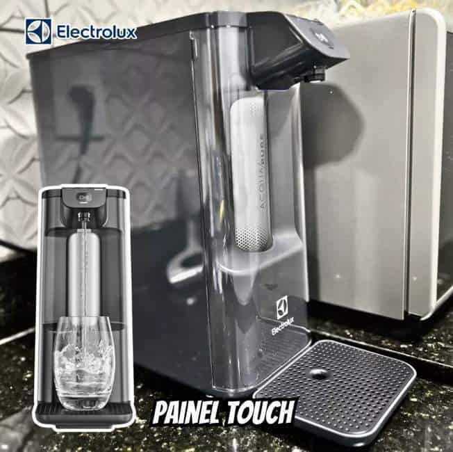 Purificador de Água Gelada Fria Natural PE12G Pure 4x com Painel Touch Cinza Electrolux