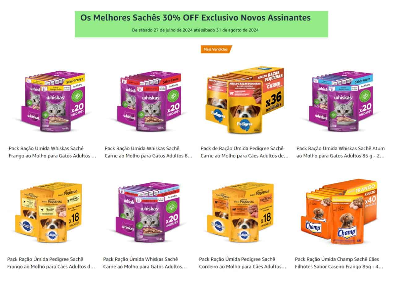 Sachês Pet com 30% OFF - Amazon