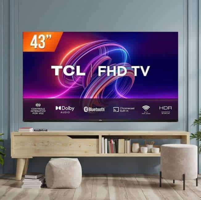 Smart TV 43” LED FULL HD 2 HDMI WI-FI Google Assistente Chromecast Bluetooth 43S5400A TCL 110V/220V