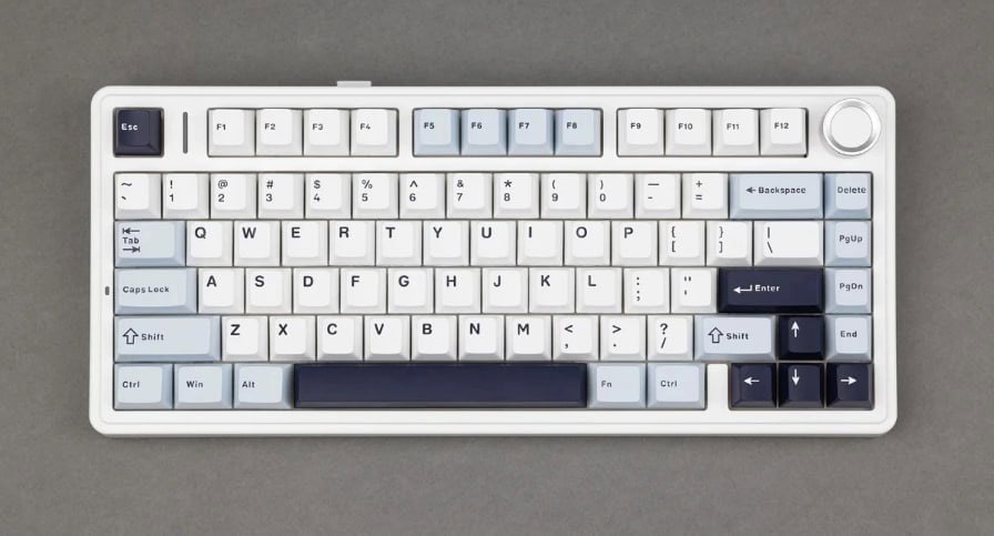 Teclado Mecânico Sem Fio AULA F75 RGB, Hot Swap, Keycaps PBT, Com Knob de Volume