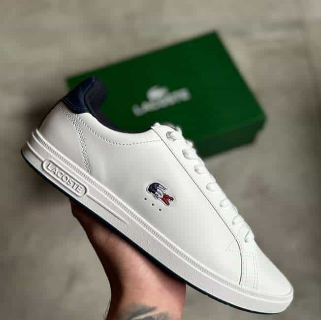 Tênis Masculino Lacoste Graduate Pro Em Couro Tricolor