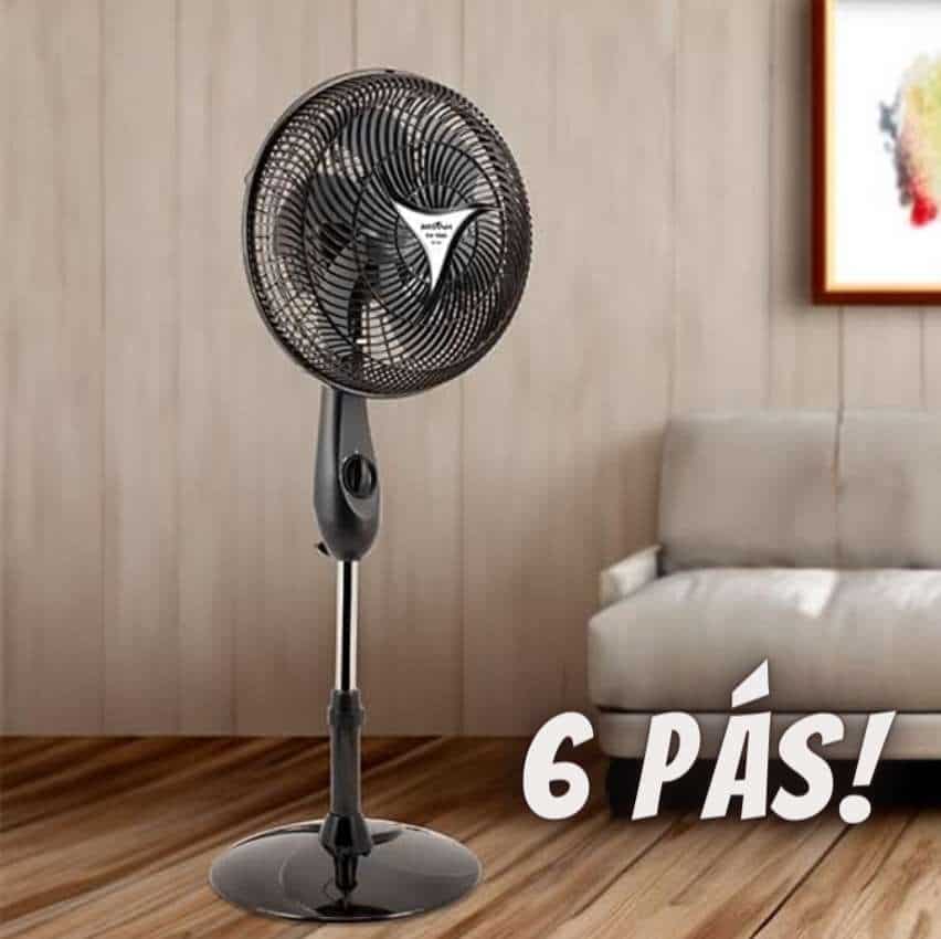 Ventilador De Coluna Britânia Bvt350 Maxx Force 75w Cor da estrutura Preto Cor das pás Cinza Diâmetro 30 cm Frequência 60 Material das pás Plástico Quantidade de pás 6 110V