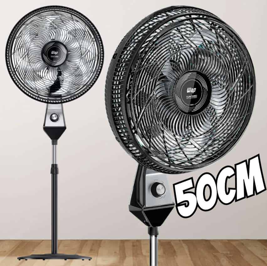 WAP FLOW TURBO Ventilador de Coluna 180W 50 cm 8 Pás Silencioso e Econômico com Tecnologia Silent Flow 127V