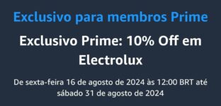 10% OFF em Produtos Electrolux