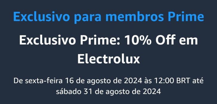 10% OFF em Produtos Electrolux