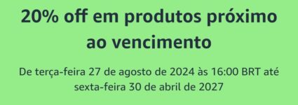 20% off em produtos próximo ao vencimento