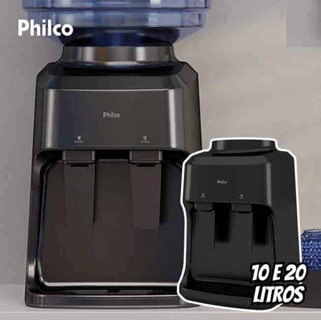 Bebedouro De Água Philco Gelada Natural 10l/20l Bivolt Pbe14 Cor Preto 110V/220V