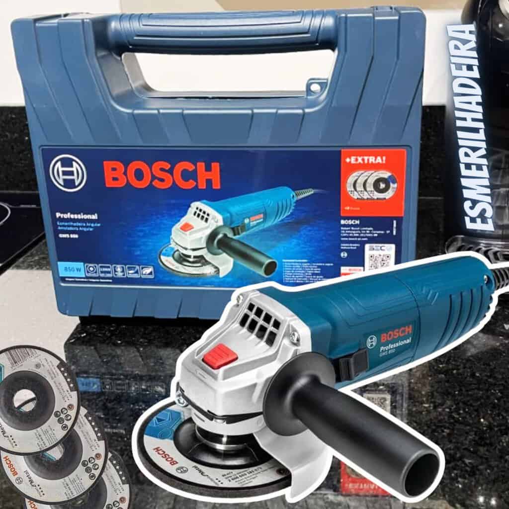 Bosch Esmerilhadeira Angular Gws 850 De 4 1/2' 850W 220V Com Maleta