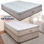 Cama Box Casal (Box + Colchão) Ortobom - de Mola 61cm de Altura New Ortotech