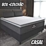 Cama box Gazin Maximus cinza e preto casal 188cm x 138cm