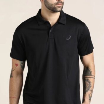 Camisa Polo Masculina ASICS Manga Curta Botões Tam. P