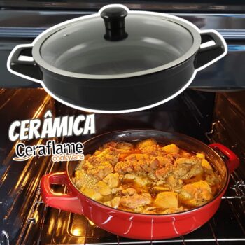 Ceraflame Caçarola de Cerâmica Buffet Duo 28cm 2,5 Litros Preto