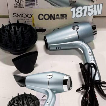 Conair, Secador de Cabelo, Com Difusor, 2 Velocidades, 2 Temperaturas, 1875W, Hydro-Fusion, 127V - Prateado