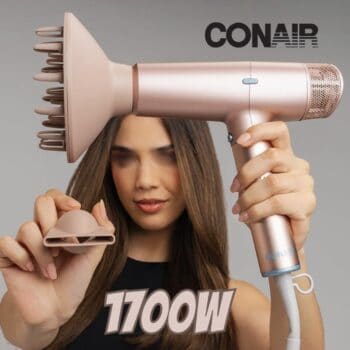 Conair, Secador Digital de Cabelo, Com Difusor, Secador Digital Iônico, 1700W, DIGITALaire, Rosa