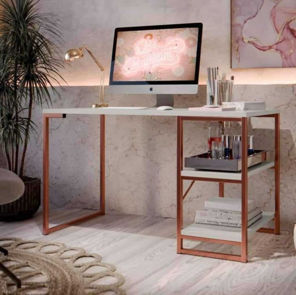 Escrivaninha Mesa Para Quarto de Estudo Home Office MS Móveis Estilo ...