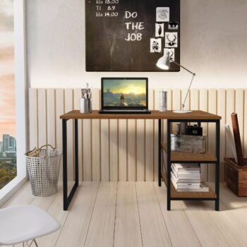 Escrivaninha Steel Mobile Star mdf de 120cm x 74cm x 45cm Preto/Imbuia