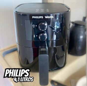 Fritadeira Elétrica Airfryer Philips Walita hd9202 Grill Edition Sem Óleo 1400W Preta 220V