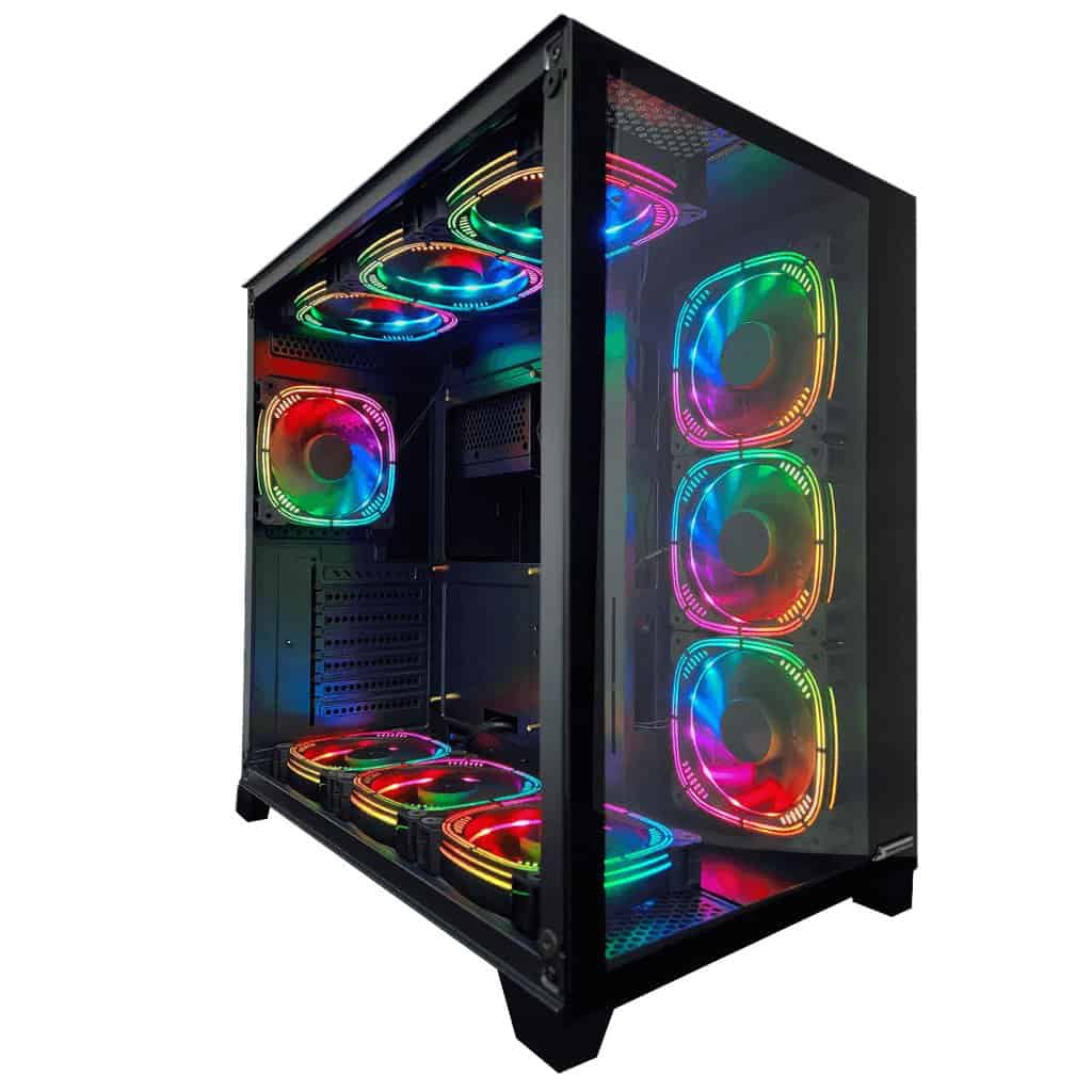 Gabinete Gamer Superframe Cube Mid Tower Vidro Atx C/10 Fans