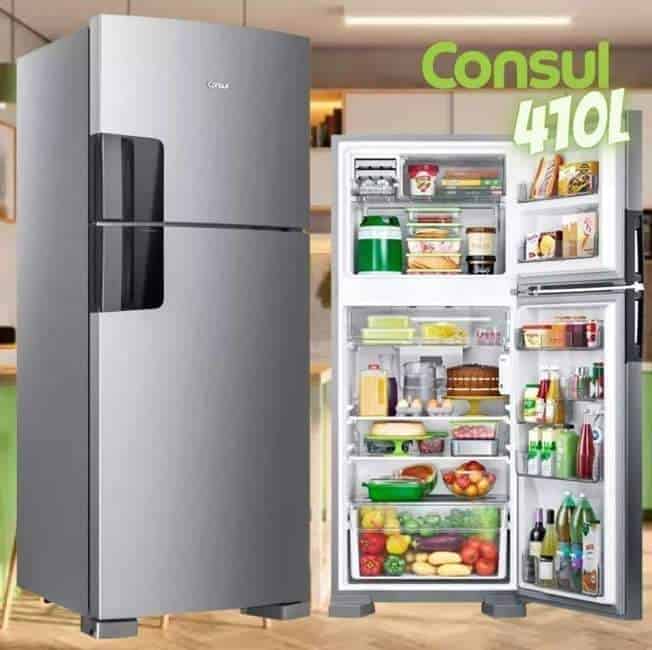 Geladeira Consul Crm50fk Frost Free Duplex 410l Cor Inox 127V