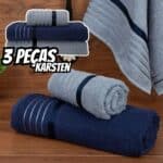 Jogo de Toalhas de Banho Casain/Karsten de Algodão e Poliéster Otto Artico e Baltico 3 Peças