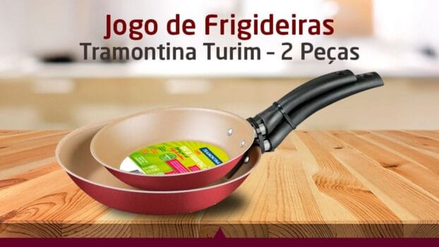 Jogo Kit Frigideiras Alumínio 2 Peças Turim Vermelho Antiadentes - TRAMONTINA