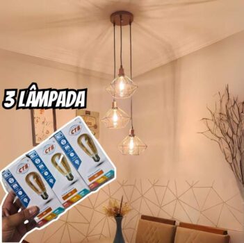 Kit 3 Lâmpada Filamento Led Decorativa Retrô Vintage Âmbar Cor Da Luz Branco-quente 110v/220v