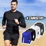 Kit 4 Camisetas Proteção Uv50+ Tecido Gelado Secagem Rápida