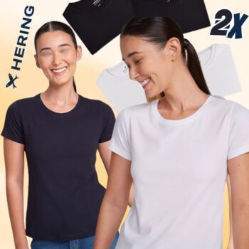 Kit Com 2 Camisetas Femininas Básicas Hering