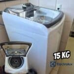 Lavadora de Roupas Electrolux 15kg Cesto Inox 11 Programas de Lavagem Branco Premium Care LEC15