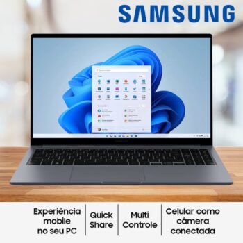 Notebook Samsung Galaxy Book4 Intel Core i5 8GB RAM SSD 256GB 15,6" Full HD Windows 11 NP750XGJ-KG4BR