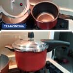 Panela de Pressão Tramontina Vancouver 20cm 4,5L em Alumínio com Revestimento Interno e Externo Antiaderente Vermelho