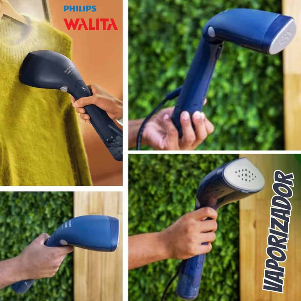 Philips Walita, Vaporizador de Roupas 2 em 1, c/ 1500W de potência, OptimalTEMP e 2 acessórios (Bolsa e Luva)