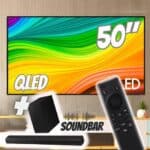 Smart TV 50″ QLED 4K 50Q60D 2024 + Soundbar HW-B550/ZD