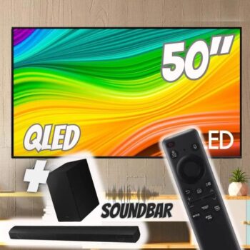 Smart TV 50″ QLED 4K 50Q60D 2024 + Soundbar HW-B550/ZD