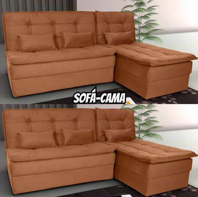 Sofá-cama Casal 3 Lugares Reclinável Suede Matrix Dafne