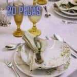 Aparelho de Jantar e Chá 20 Peças Tramontina Redondo de Porcelana Branco Magnólia 96589034