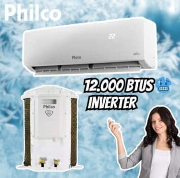 Ar-Condicionado Split HW Inverter R-32 Philco PAC12000IFM15 12.000 BTUs Só Frio 220V