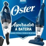 Aspirador de Pó Vertical Oster Sem Fio 3 em 1, Bateria, Azul, 90W, OASP630