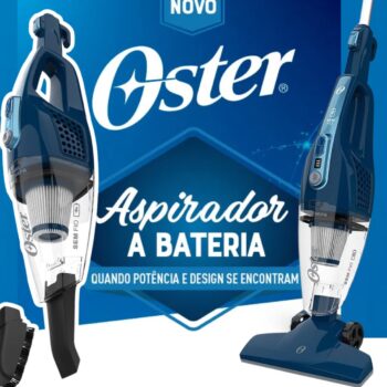 Aspirador de Pó Vertical Oster Sem Fio 3 em 1, Bateria, Azul, 90W, OASP630