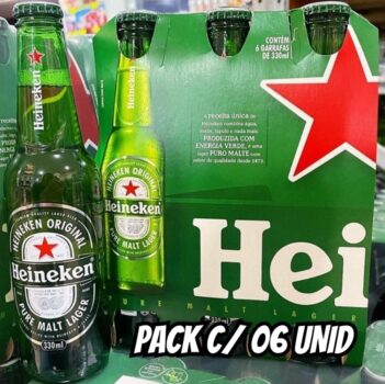 Cerveja Heineken Premium Puro Malte Lager - Pilsen 6 Garrafas Long Neck 330ml