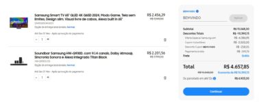 Combo Smart TV 65″ Samsung QLED 4K 65Q65D + Soundbar Samsung Q930D com 9.1.4 Canais