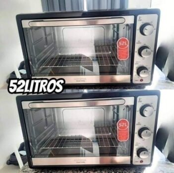 Forno Elétrico de Bancada Mondial com Timer - 52L Preto e Prata Grand Family II FR-52