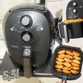 Fritadeira Airfryer Sem Óleo 5,3L, 1700W Preto FRB50P, Midea