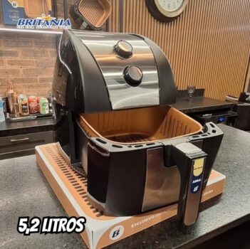 Fritadeira Elétrica sem Óleo/Air Fryer Britânia BFR51 Preta com Timer 5,2L