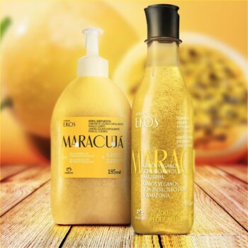 Kit Sabonete Líquido Esfoliante Ekos Maracujá com Refil 2 un de 185 ml