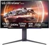 Monitor Gamer LG UltraGear OLED – Tela OLED 27”, QHD, HDR400 True black, 1.5M:1, 240Hz, 0,03ms (GtG), NVIDIA G-SYNC, AMD FreeSync Premium Pro – 27GS95QE-B